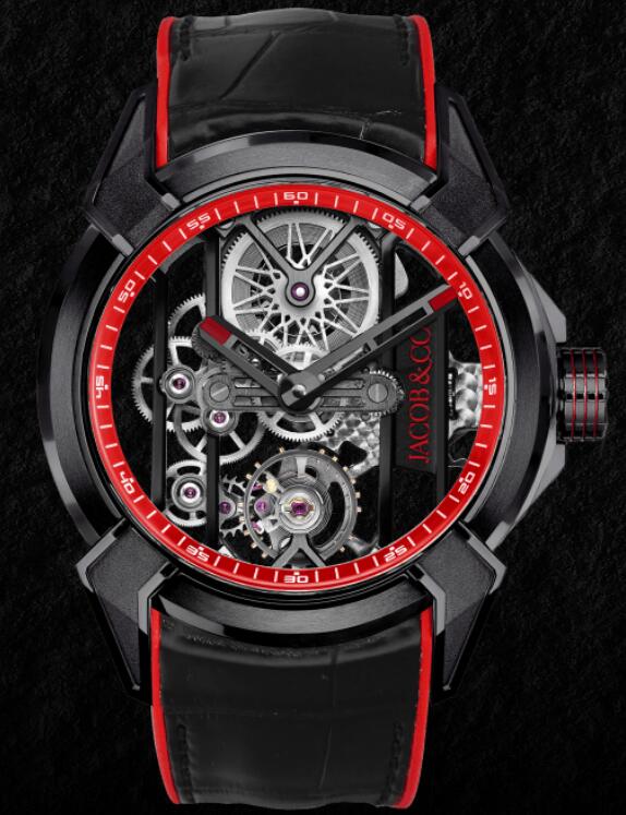 Jacob & Co EX110.21.AD.AG.ABARA EPIC X BLACK TITANIUM RED RING replica watch